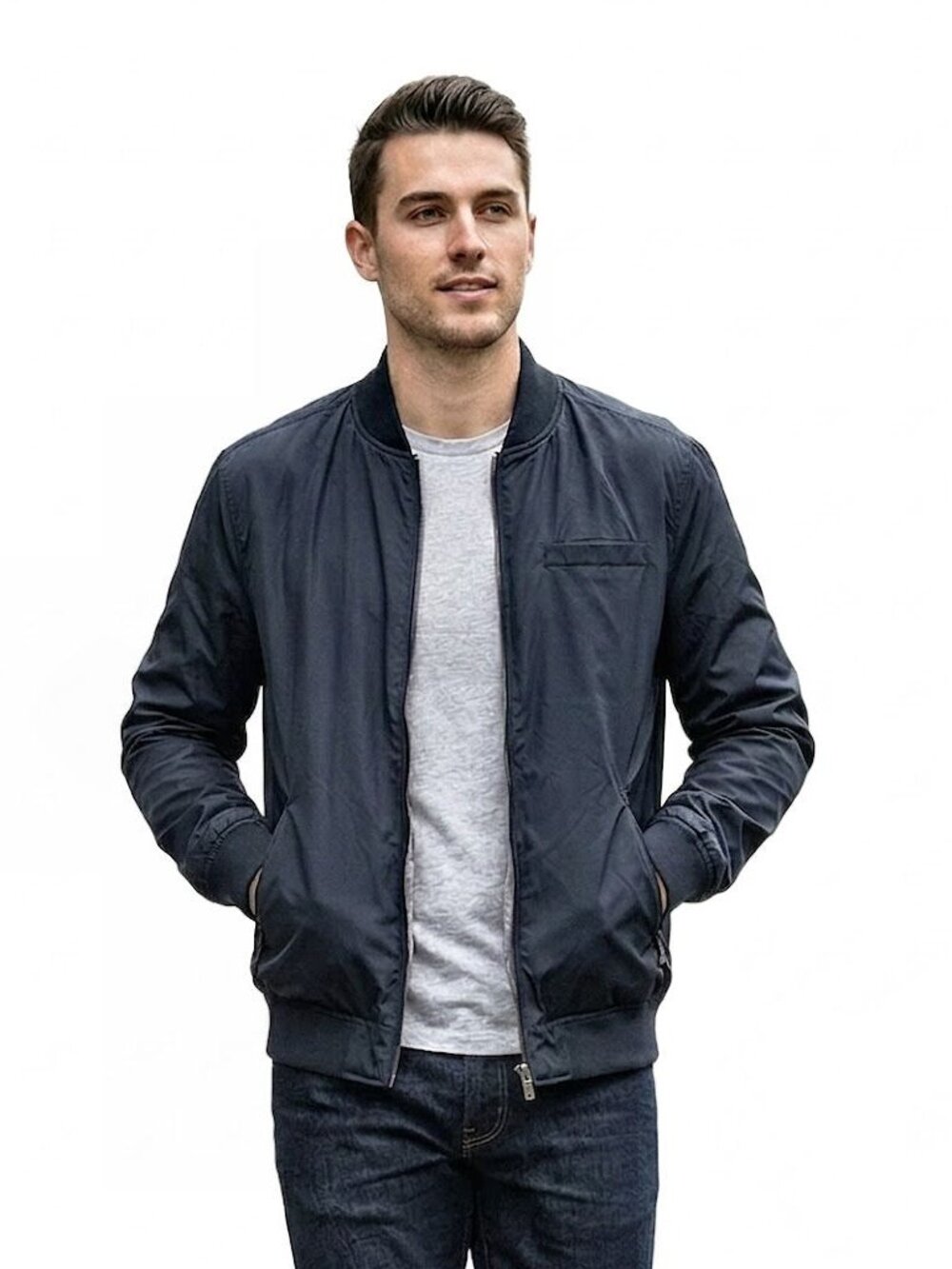 7 Diamonds Loosid Waterproof Bomber Jacket, Navy, Mens Size Large